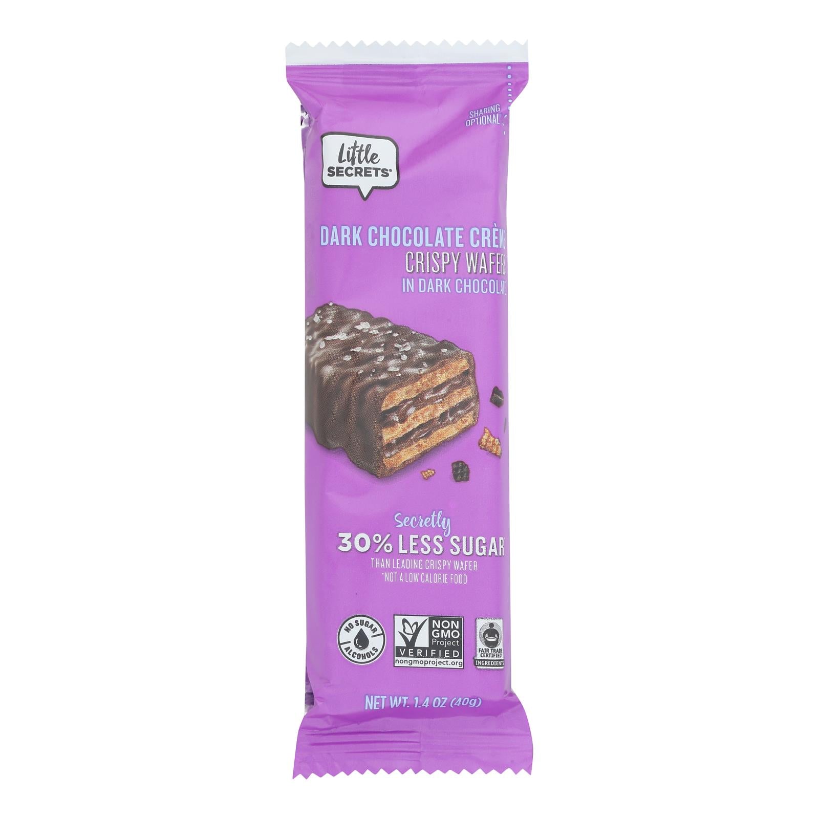 Little Secrets Crispy Wafer - Dark Chocolate With Sea Salt - Case Of 12 - 1.4 Oz.