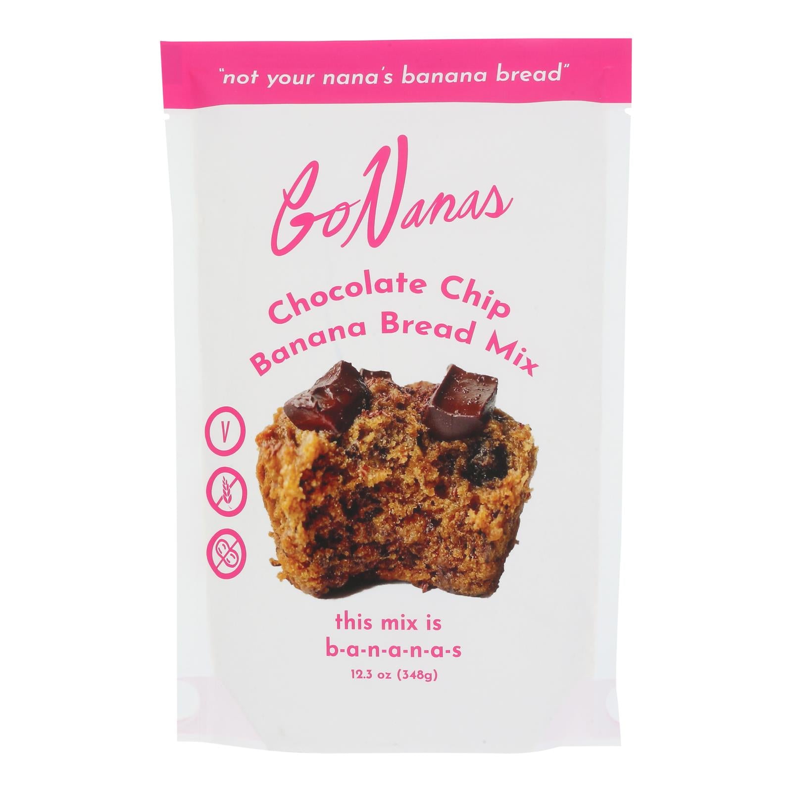 Gonanas - Mix Banana Bread Chocolate Chip - Case of 6 - 12.3 Ounces