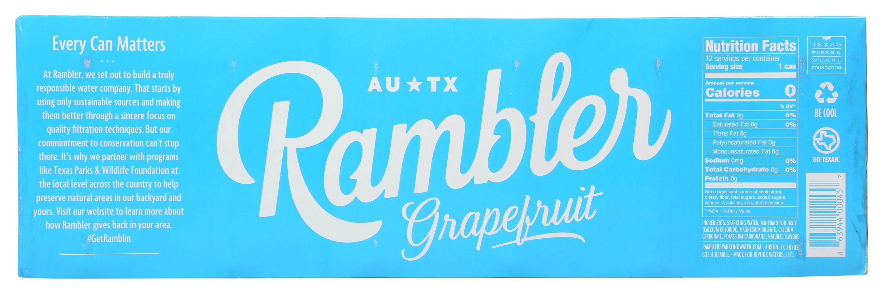 Rambler Water Sparkling Grapefruit - Case of 2 - 144 fl oz