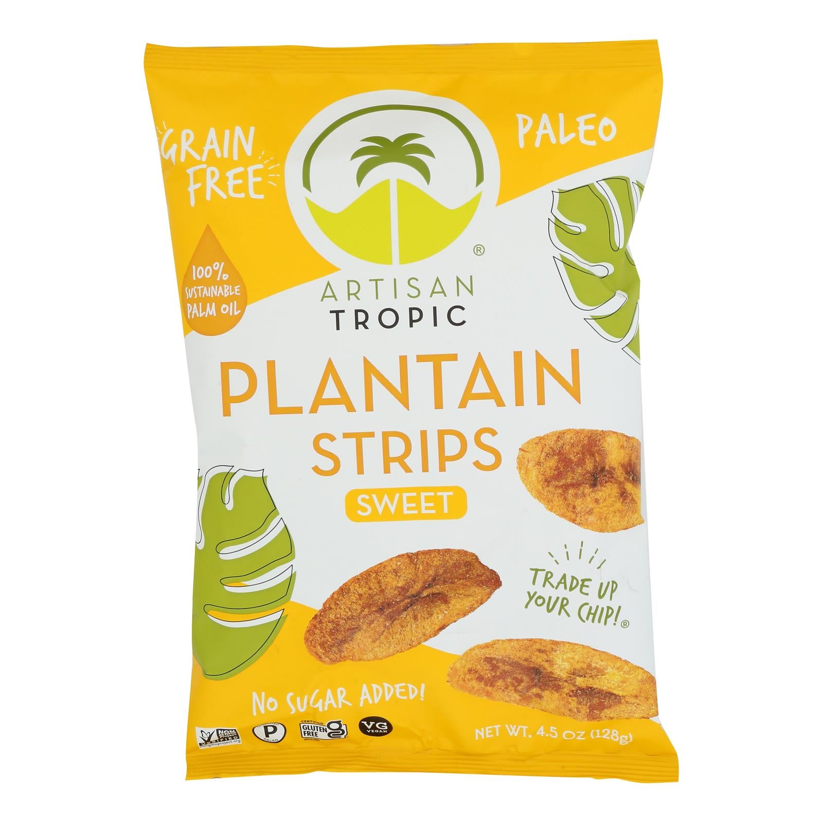 Artisan Tropic Plantain Strips - Naturally Sweet - Case of 12 - 4.5 oz.