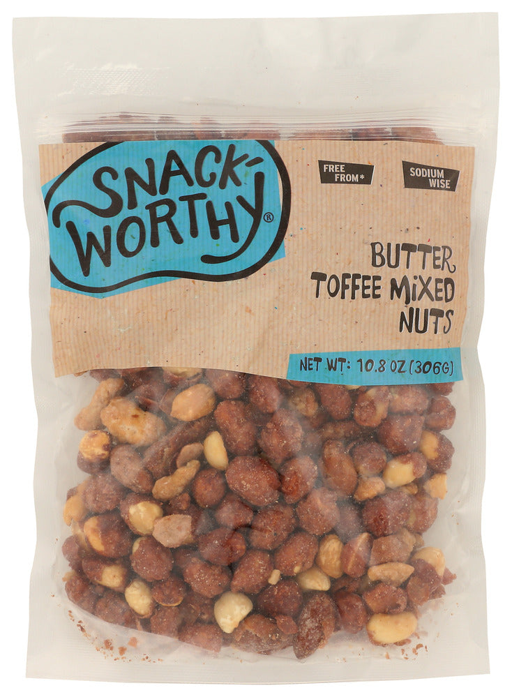 Snackworthy Nuts Mix Butter Toffee - Pack of 12 - 10.8 Oz