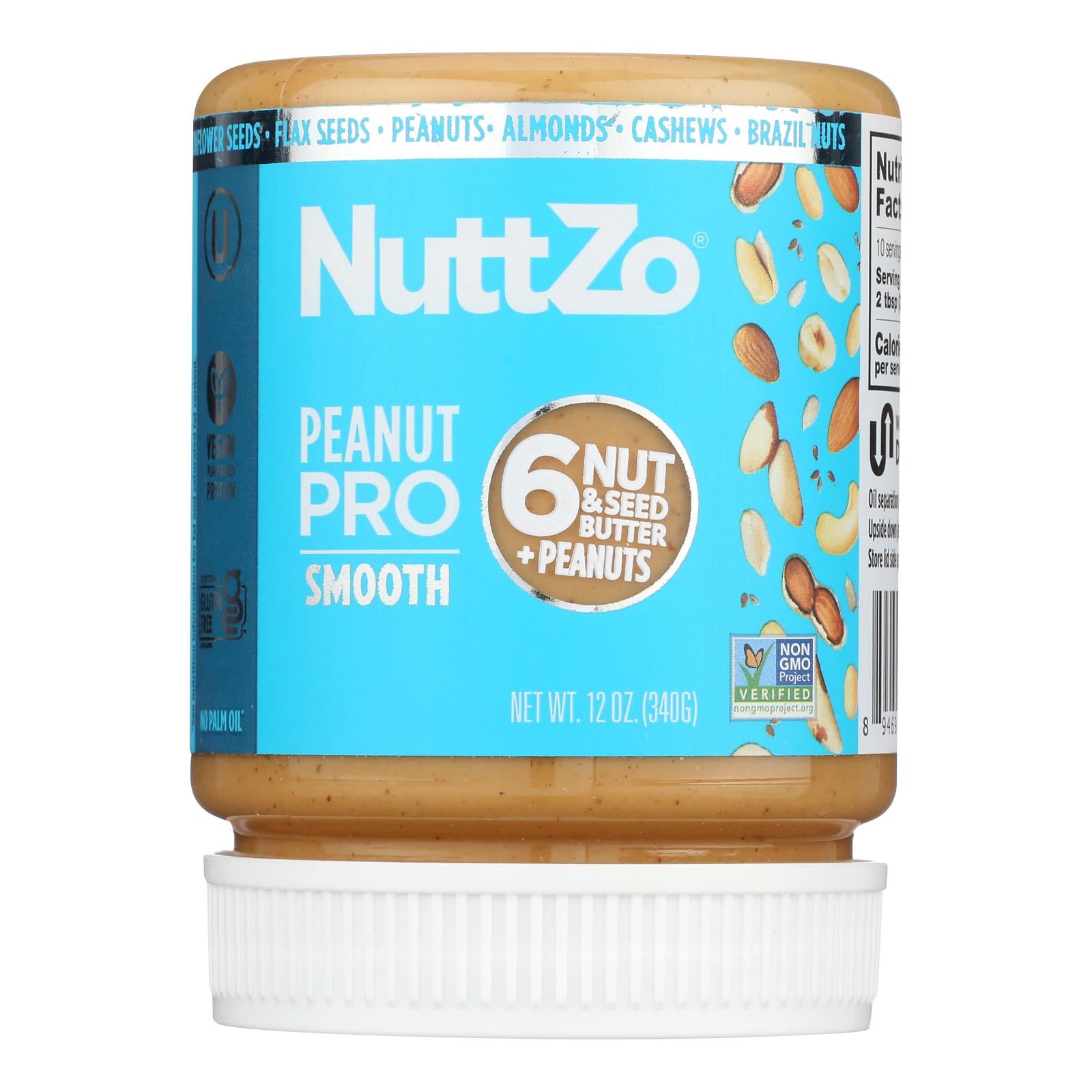 Nuttzo Peanut Butter, Smooth - Case Of 6 - 12 Oz