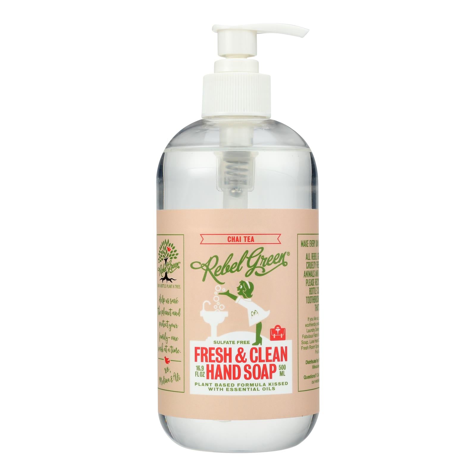 Rebel Green - Hand Soap Chai Tea - Case of 4-16.9 FZ