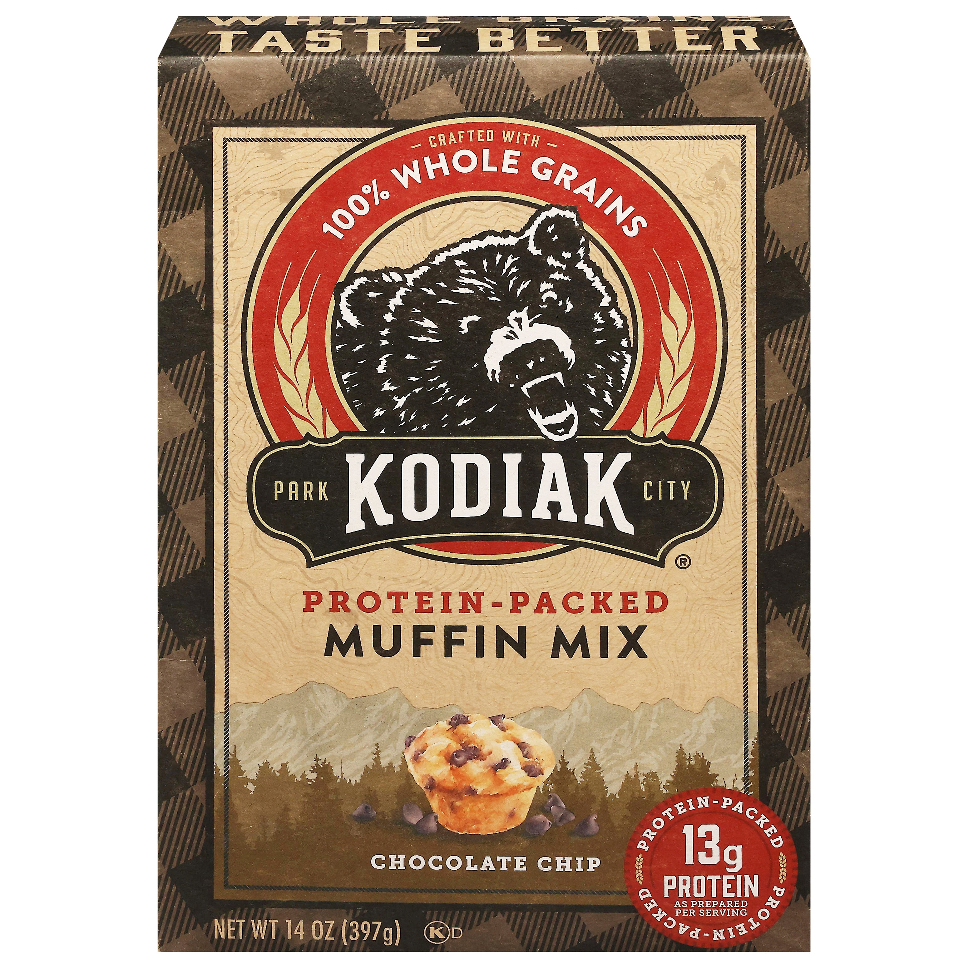 Kodiak Chocolate Chip Muffin Mix 14 oz - Case of 6