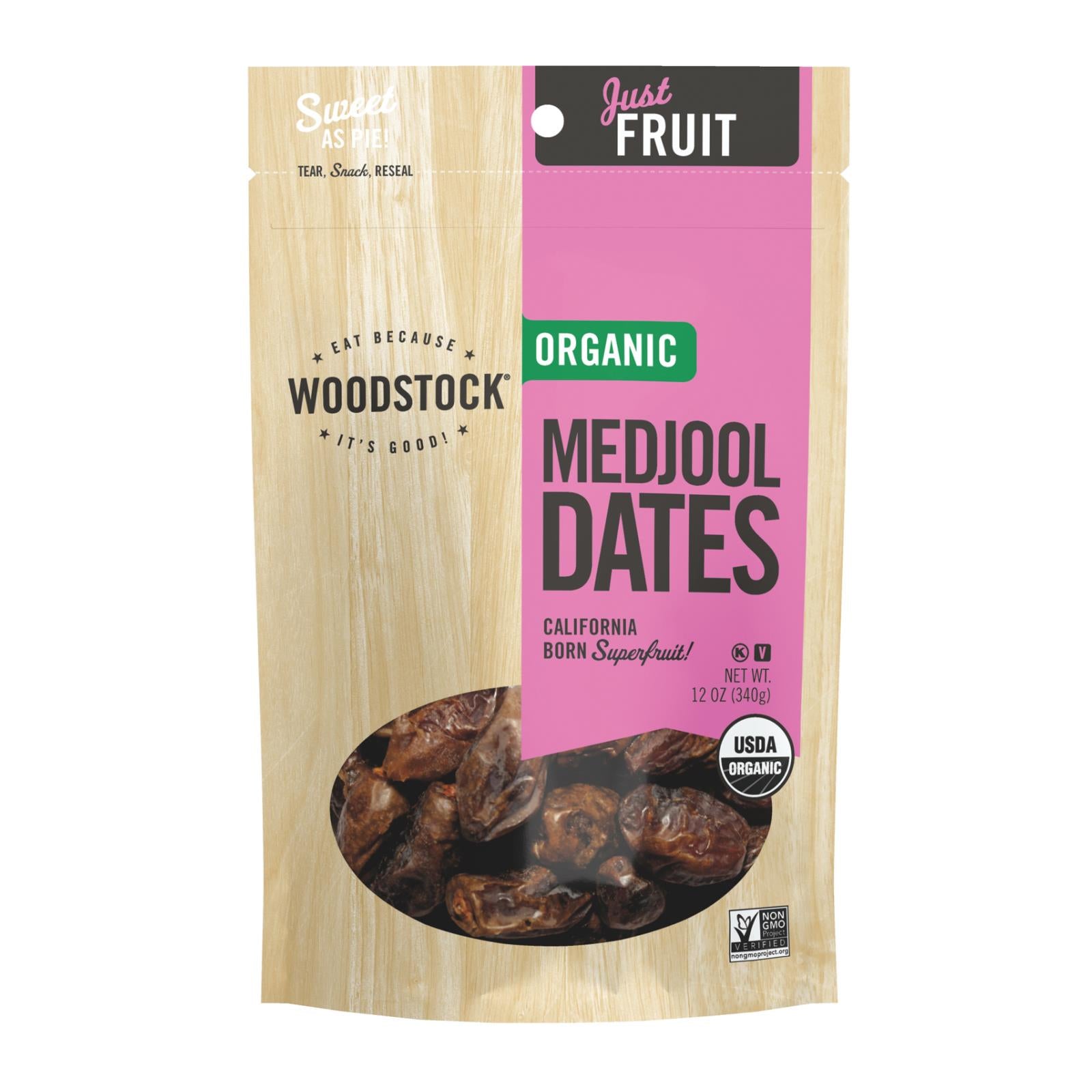 Woodstock Organic Unsweetened Medjool Dates, 8-Pack, 12 oz