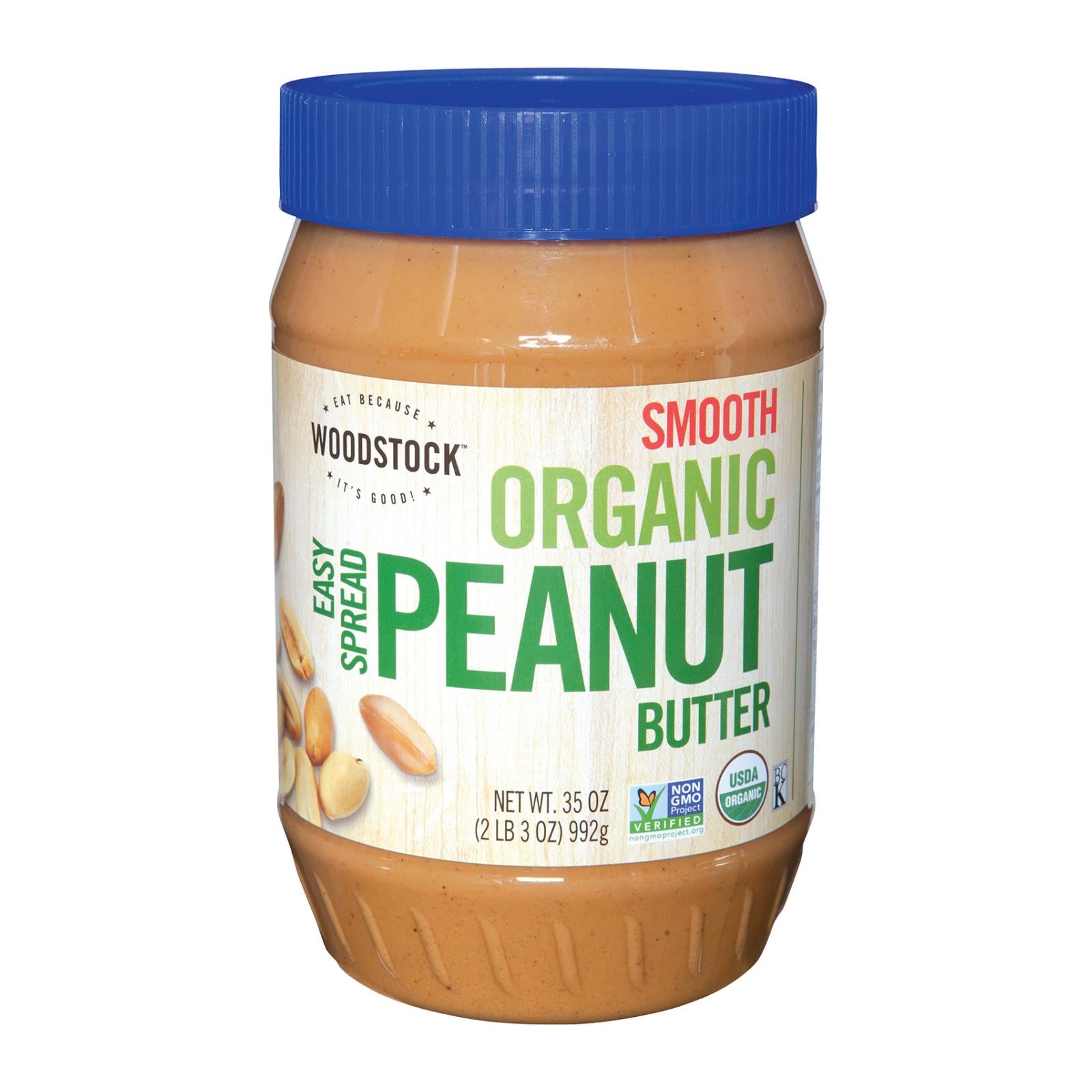 Woodstock Organic Smooth Peanut Butter - 12 Pack, 35 Oz