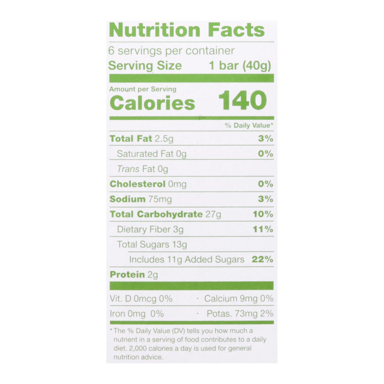 Nature's Bakery Oatmeal Crumble Apple Bars, 6-Pack
