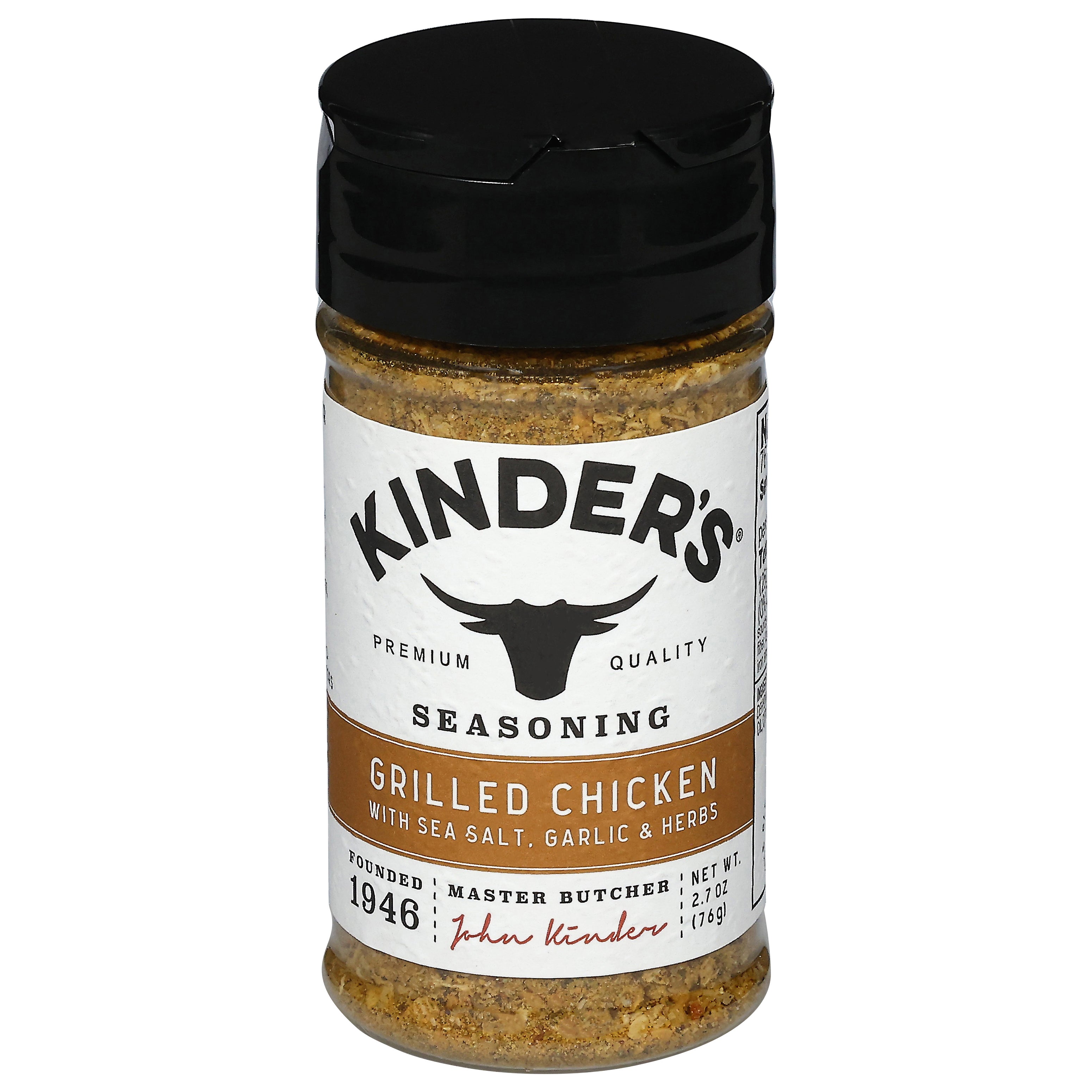 Kinder's Grilled Chicken with Sea Salt, Garlic & Herbs Seasoning 2.7 oz - Case of 8