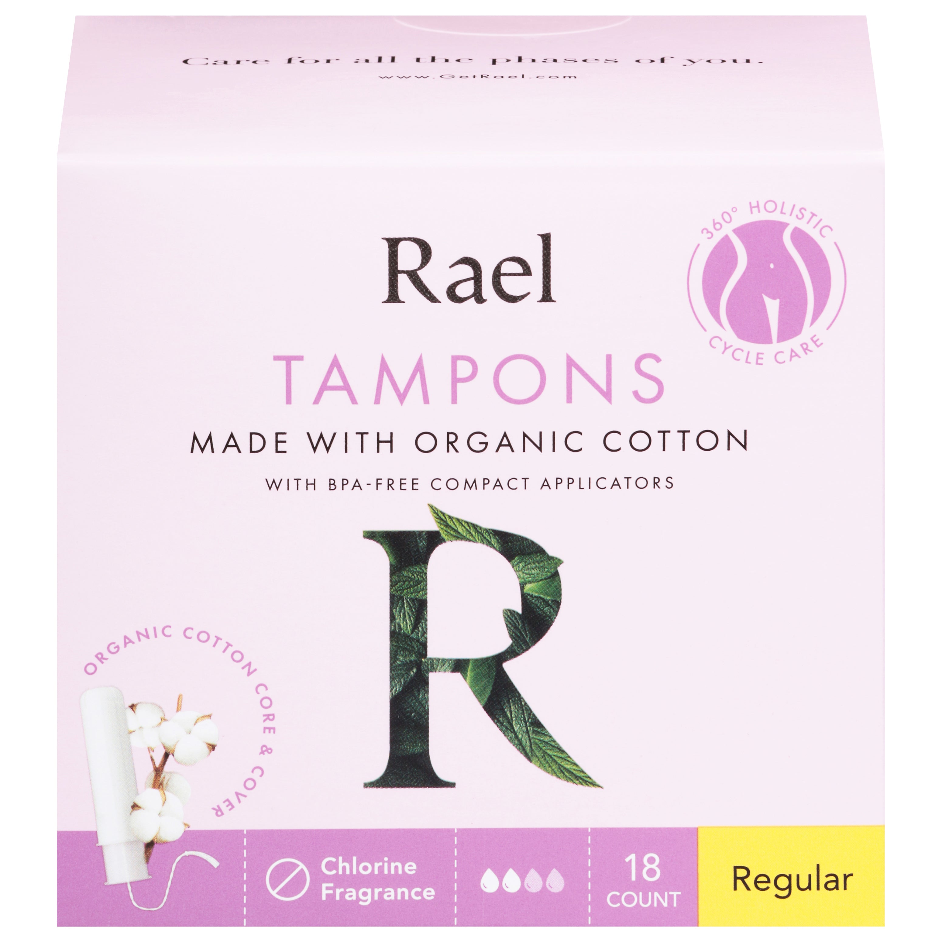 Rael Regular Tampons 18 ea - Case of 1