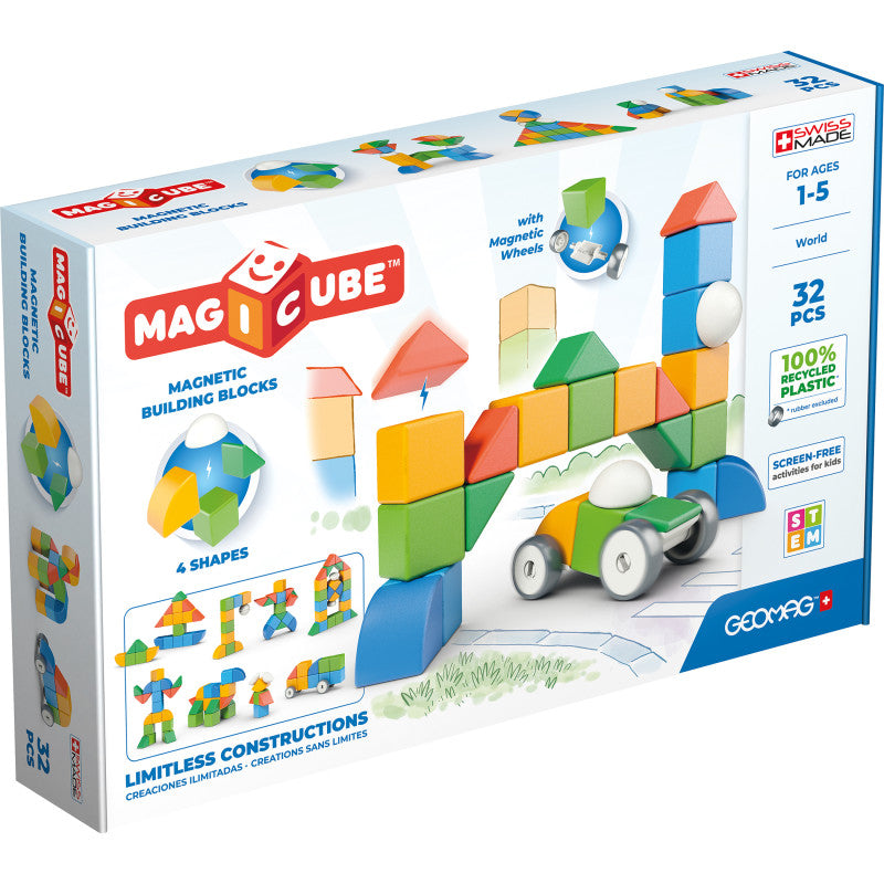 GEOMAG - Magicubes Shapes Recycled, 32 Pieces