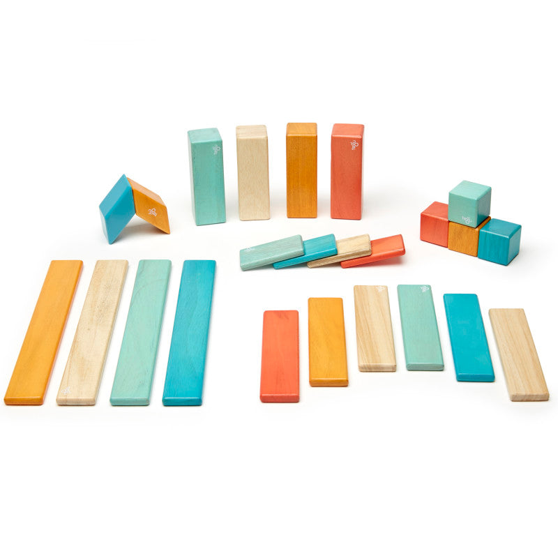 TEGU - Magnetic Wooden Blocks, 24-Piece Set, Sunset