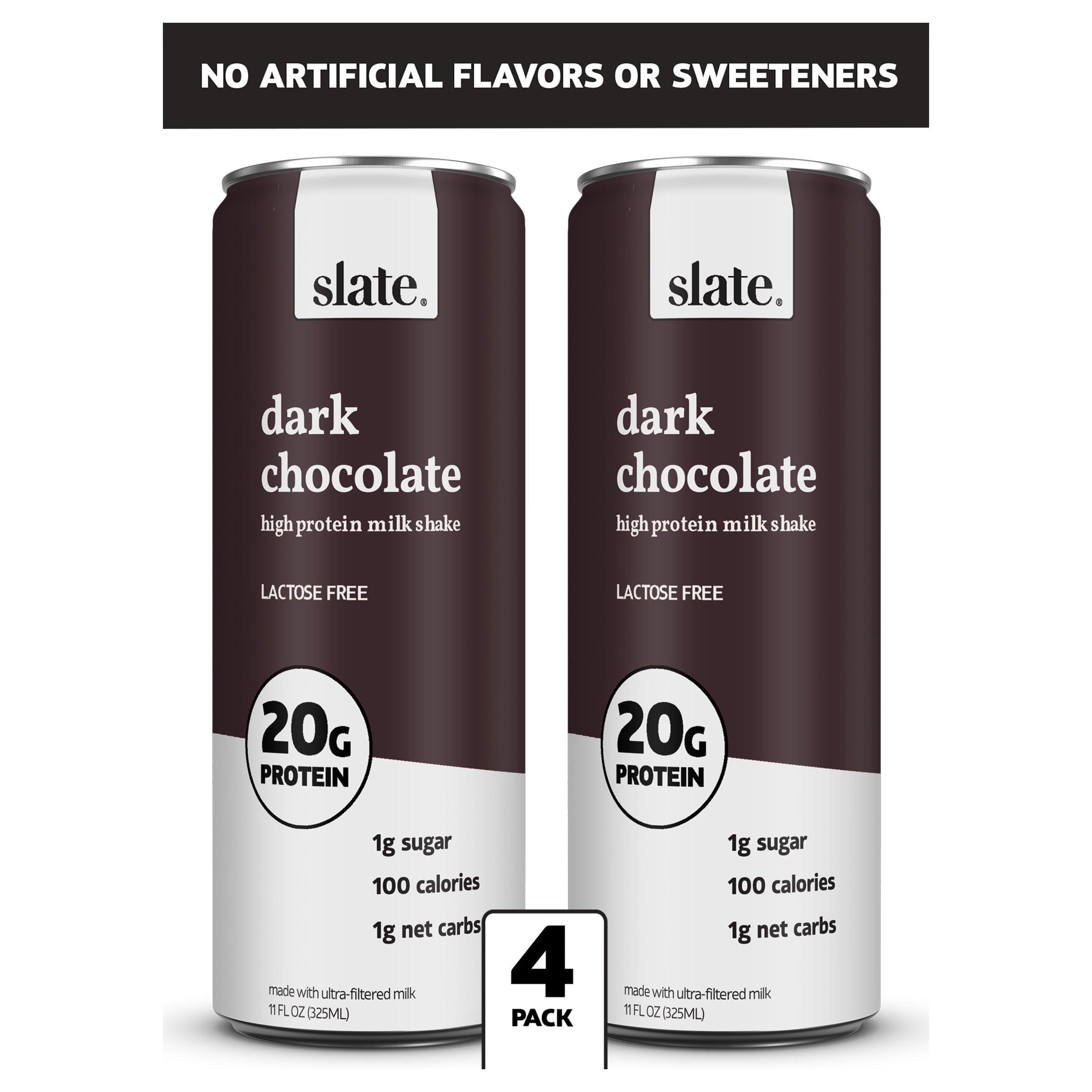 Slate Dark Chocolate High Protein Milk Shake 11oz, 4pk - Case of 6