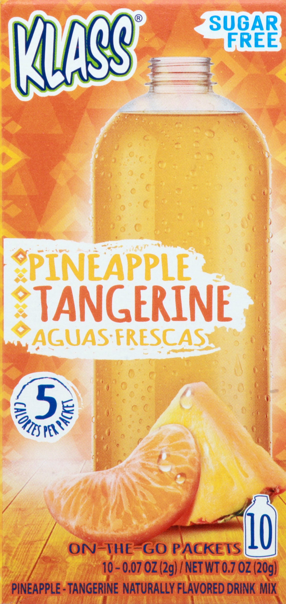 Klass On the Go Packets Pineapple Tangerine Aguas Frescas 10 ea - Case of 12