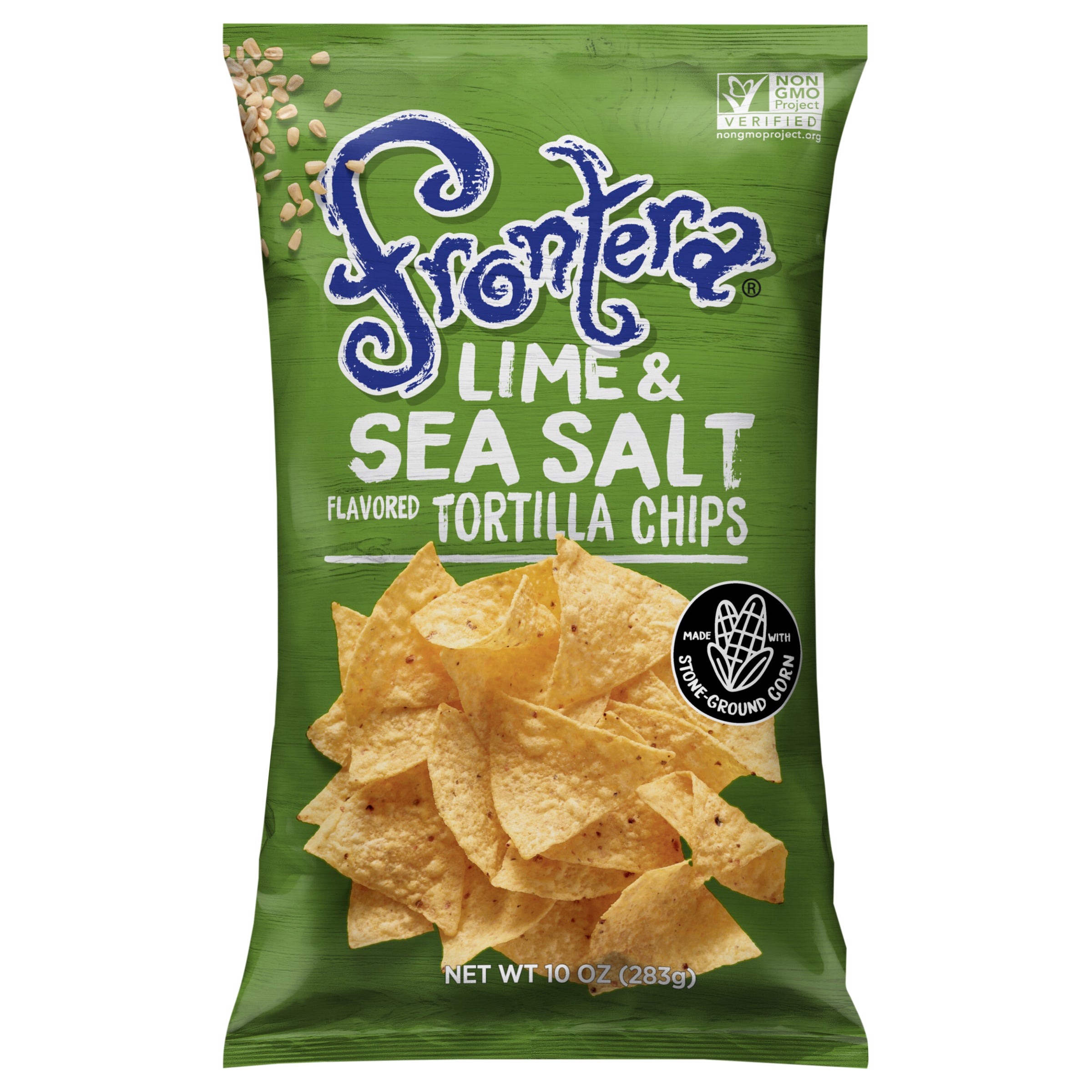 Frontera Lime and Sea Salt Flavored Tortilla Chips, 10 oz - Case of 12