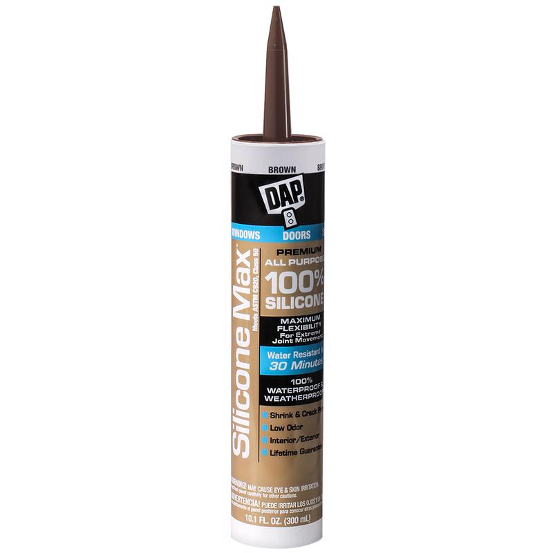 DAP - Dap Silicone Max Brown Silicone All Purpose Sealant 10.1 oz - Case of 12