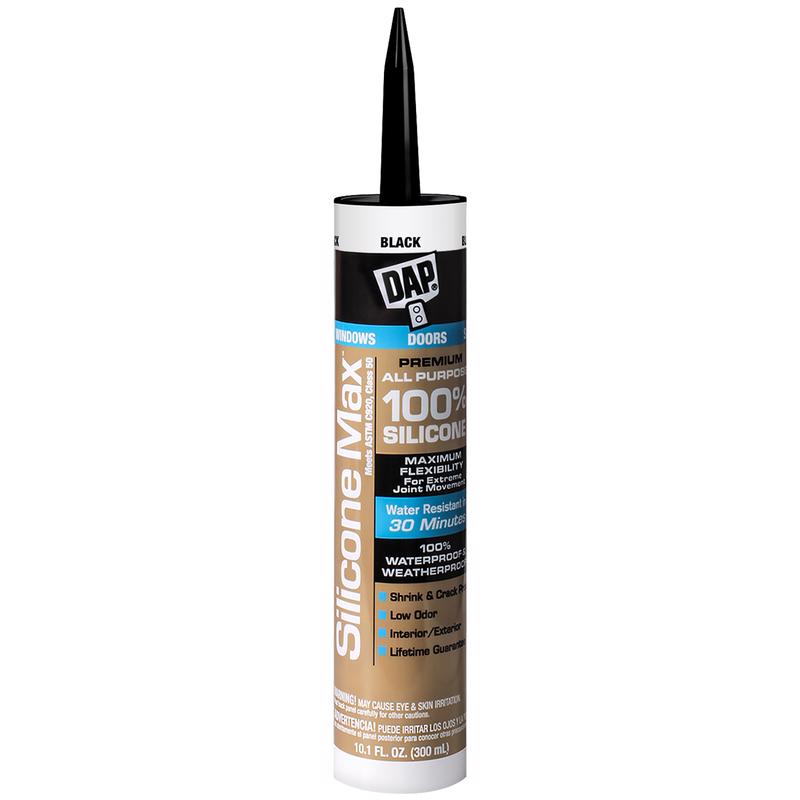 DAP - Dap Silicone Max Black Silicone All Purpose Sealant 10.1 oz - Case of 12
