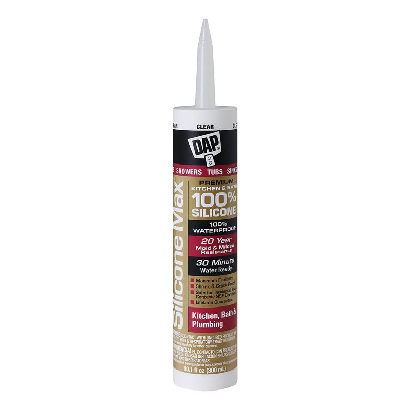 DAP - Dap Silicone Max Clear Silicone Kitchen and Bath Sealant 10.1 oz - Case of 12