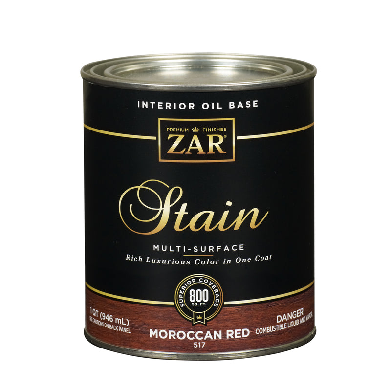 ZAR - ZAR Semi-Transparent Moroccan Red Oil-Based Polyurethane Wood Stain 1 qt - Case of 4