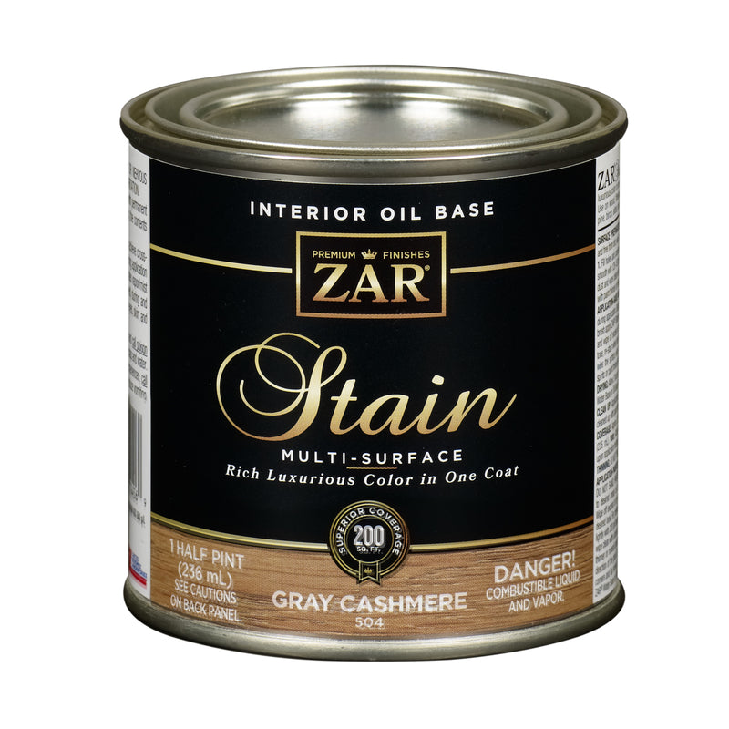 ZAR - ZAR Semi-Transparent Gray Cashmere Oil-Based Polyurethane Wood Stain 0.5 pt - Case of 6