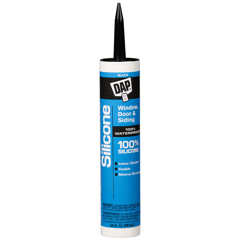 DAP - DAP Window, Door & Siding Black Silicone Waterproof Sealant 9.8 oz - Case of 12