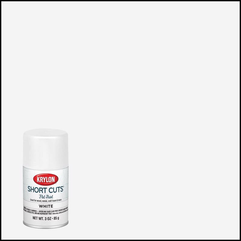 KRYLON - Krylon Short Cuts Flat White Spray Paint 3 oz - Case of 6
