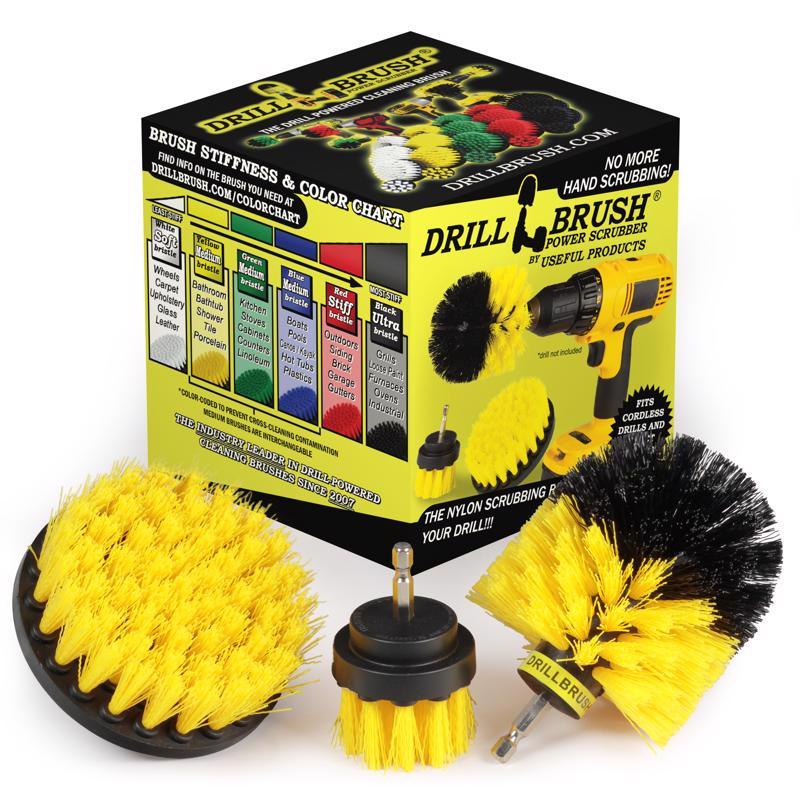DRILLBRUSH - Drillbrush 4 in. W Medium Bristle Metal Handle Drill Brush Set