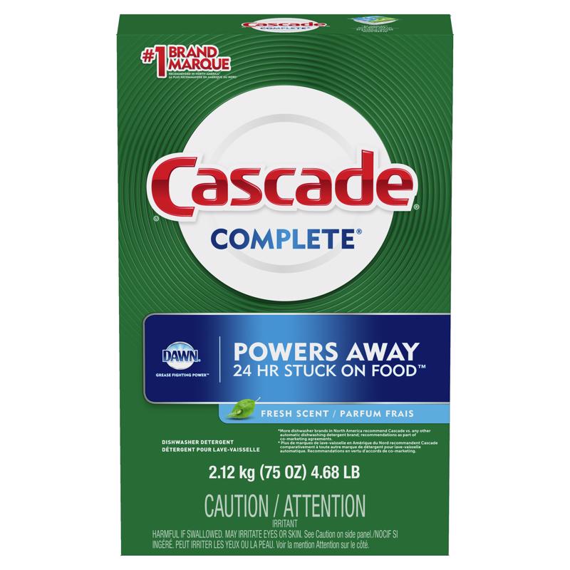 CASCADE - Cascade Complete Fresh Scent Powder Dishwasher Detergent 75 oz 1 pk - Case of 5