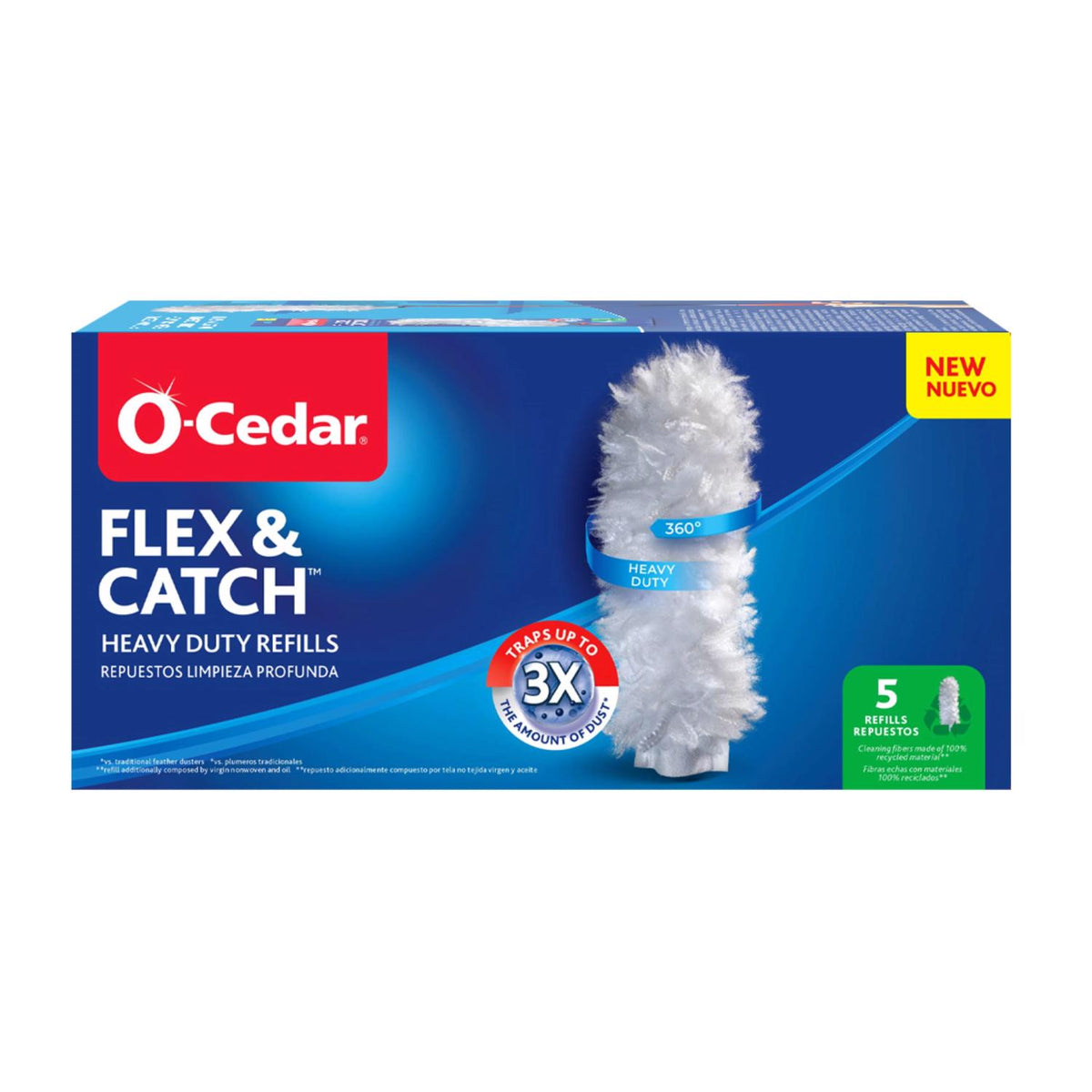 O-Cedar Flex and Catch Microfiber Heavy Duty Duster Refill 5 in. W X 36 in. L 5 pk - Case of 4