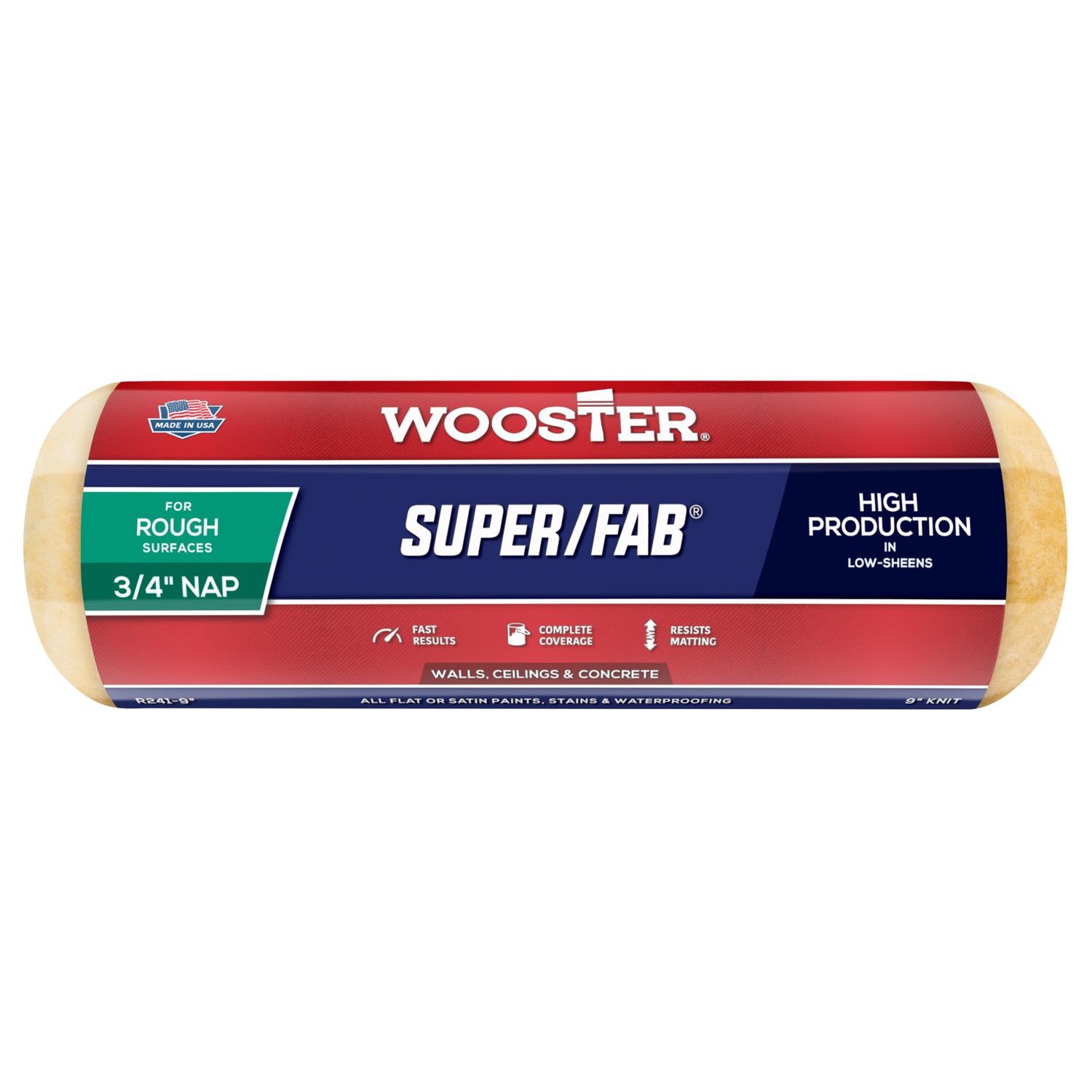 Wooster Super/Fab Knit 9 in. W X 3/4 in. Regular Paint Roller Cover 1 pk - Case of 12
