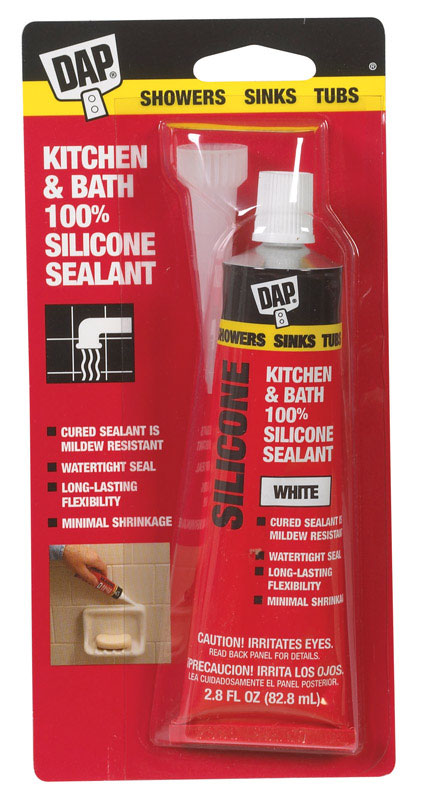 DAP - DAP White Silicone Kitchen and Bath Sealant 2.8 oz - Case of 6