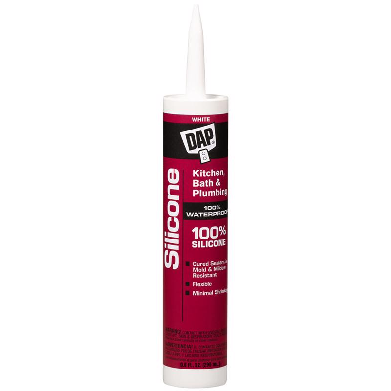 DAP - DAP White Silicone Kitchen and Bath Sealant 10.1 oz - Case of 12