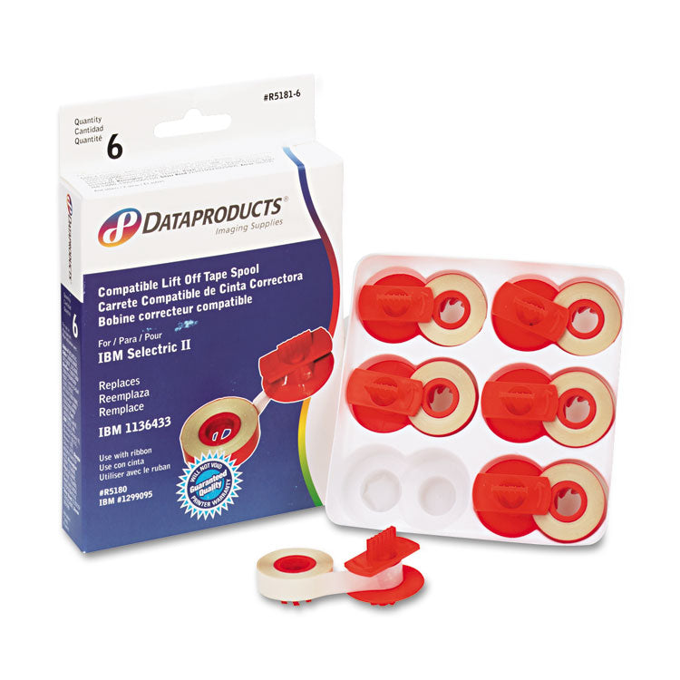 Dataproducts - R51816 Compatible Low-Tack Lift-Off Tape, Clear, 6/Box