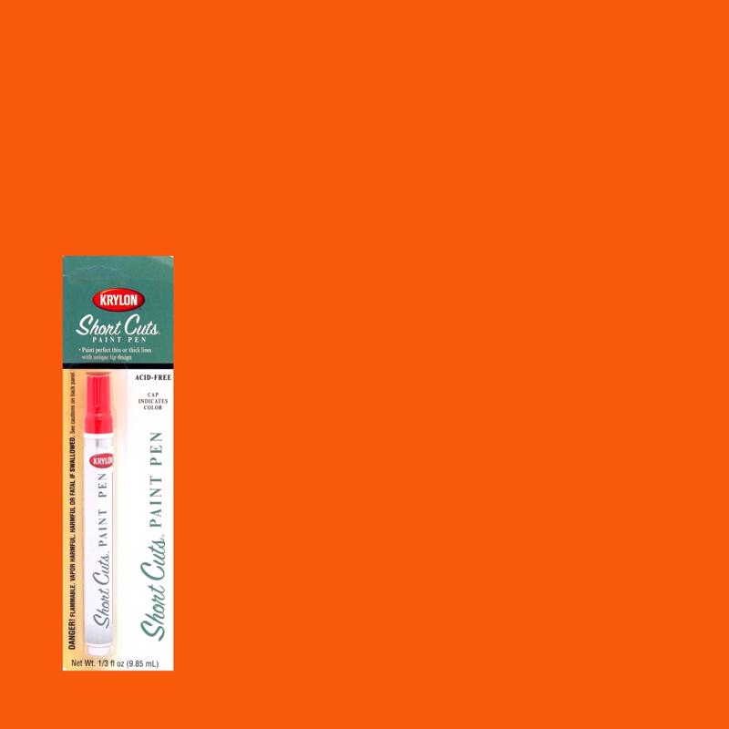 KRYLON - Krylon Short Cuts Glow Orange Paint Pen Interior 0.33 oz - Case of 6
