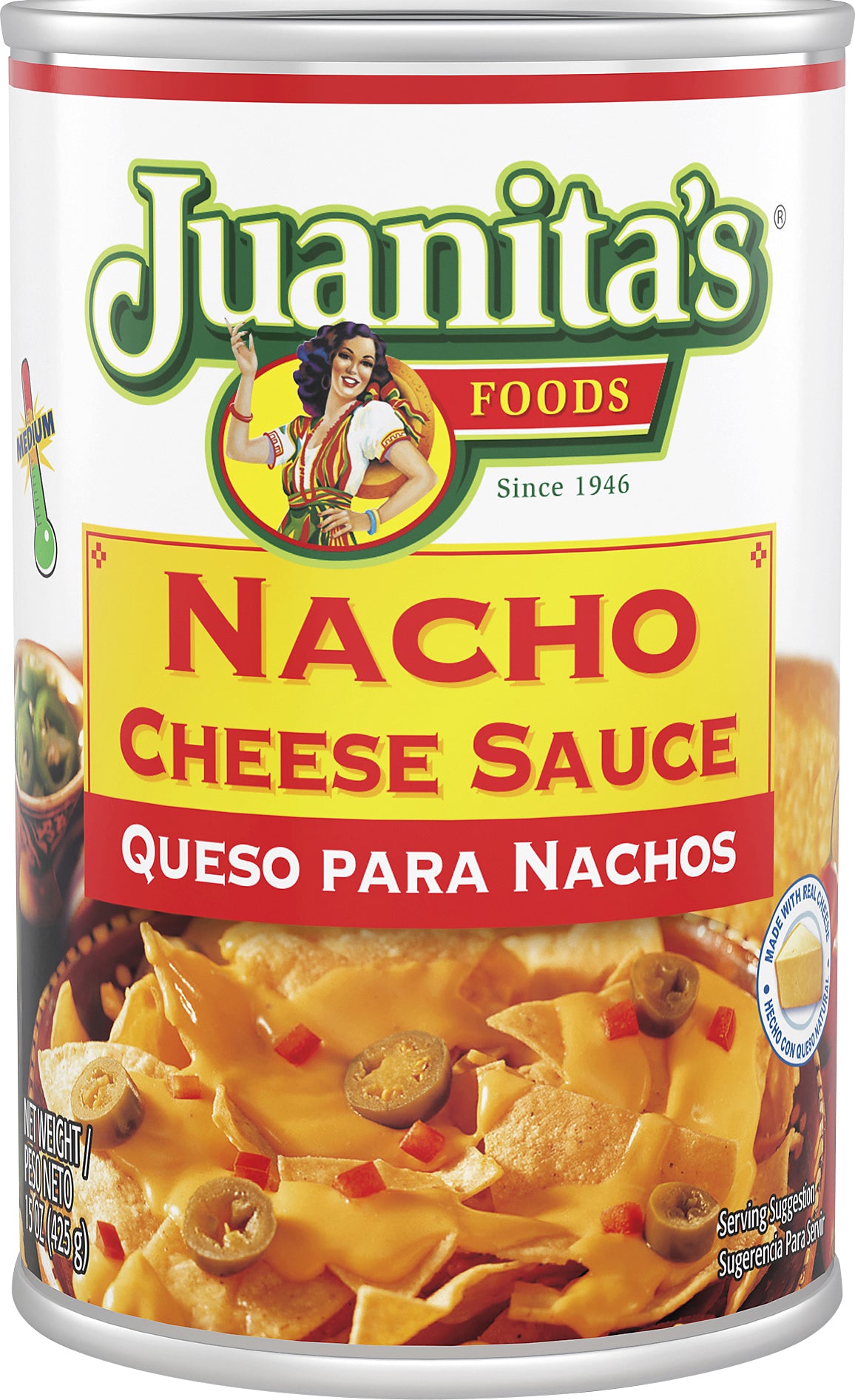 Juanita's Nacho Medium Cheese Sauce 15 oz - Case of 6