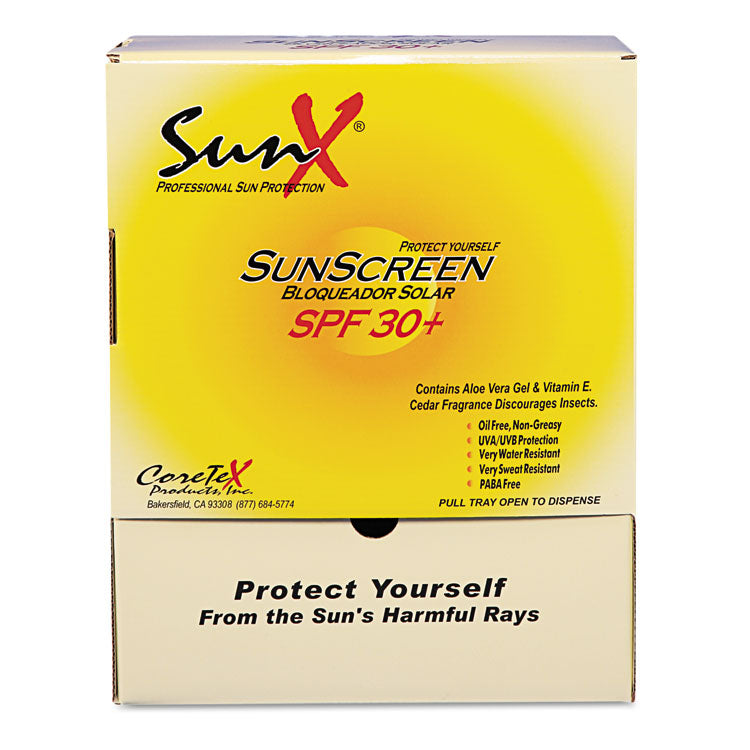 SunX - SPF30 Sunscreen, Single Dose Pouch, 100/Box