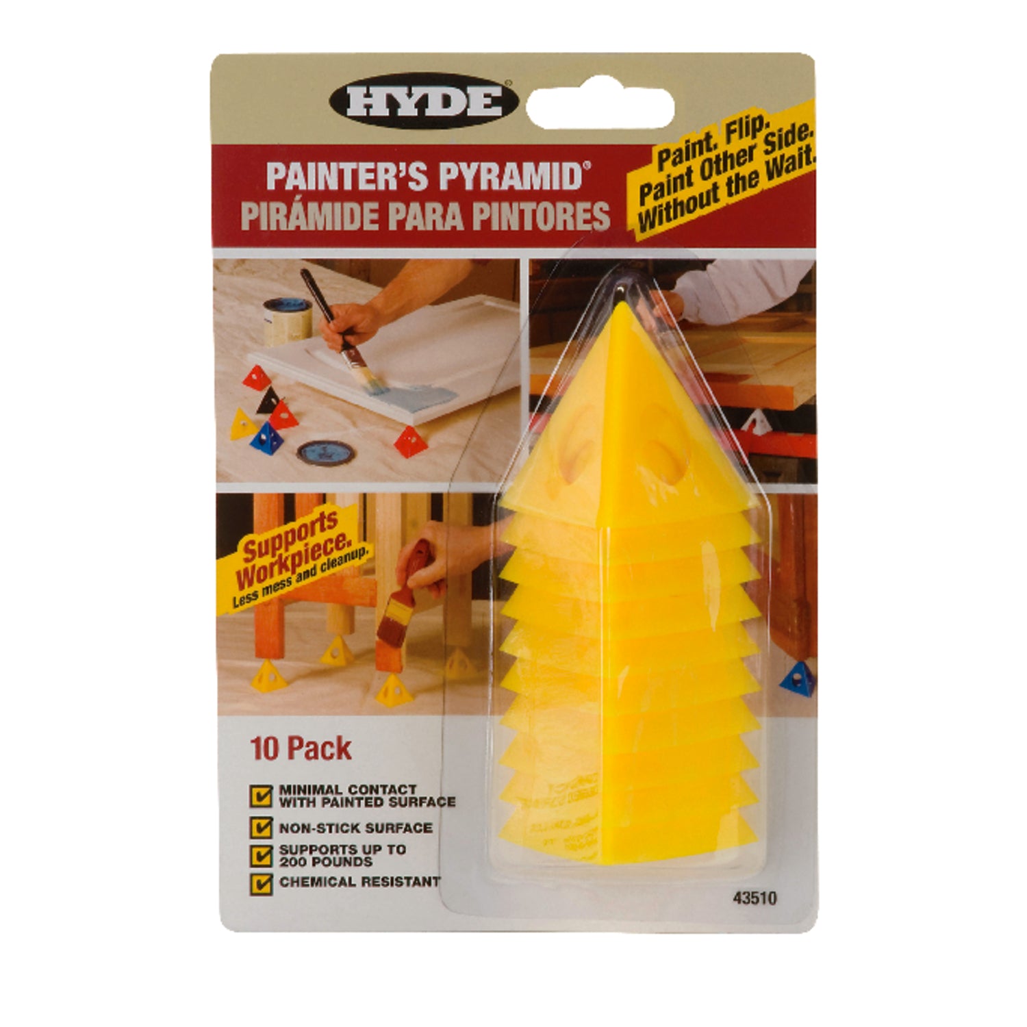 Hyde 2-1/2 in. W Yellow Plastic Painter's Pyramid Work Supports - Case of 4