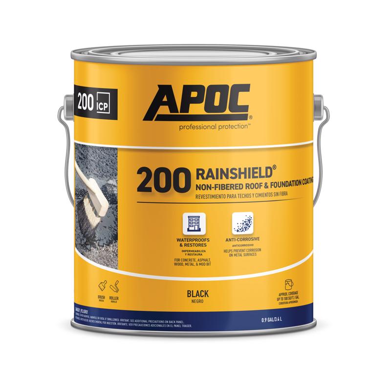 APOC - APOC RAINSHIELD-NF Gloss Black Asphalt Roof And Foundation Coating 3.6 qt - Case of 4