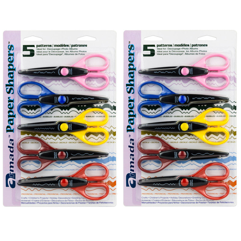 ARMADA - Paper Shapers® Decorative Scissors Set 2, 5 Per Set, 2 Sets