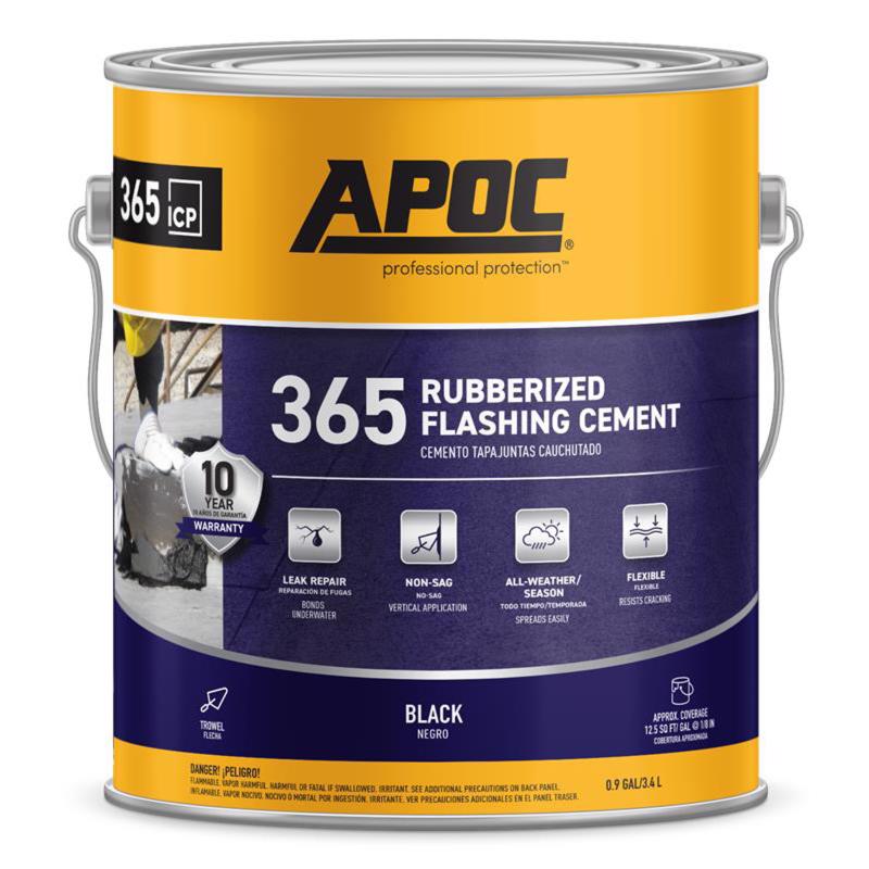 APOC - APOC Gloss Black Rubber Roof & Flashing Cement 3.6 qt - Case of 4