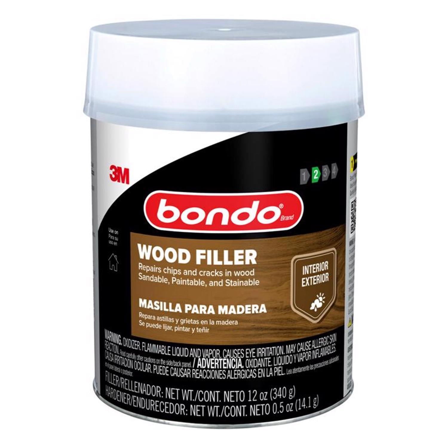 3M Bondo Brown Wood Filler 1 qt - Case of 6