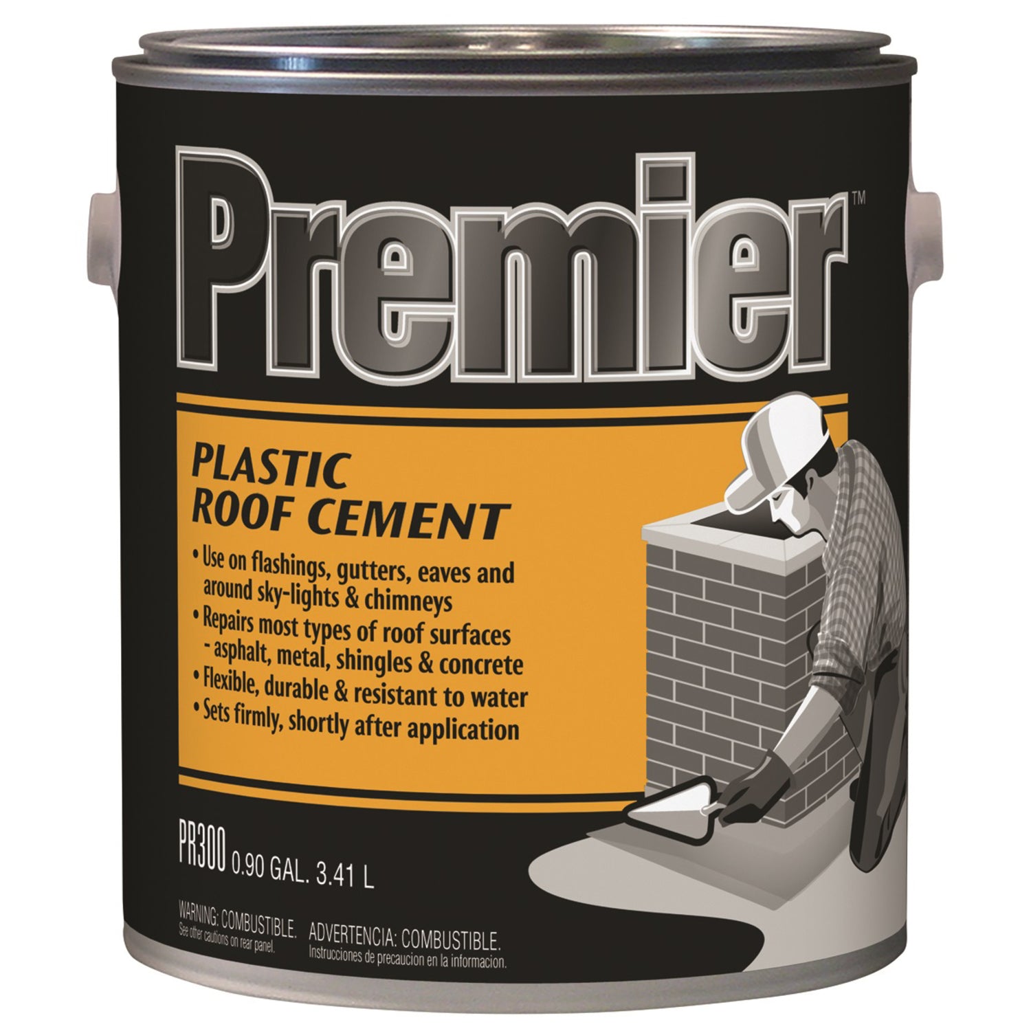 Premier Black Asphalt Roof Cement 0.9 gal - Case of 4