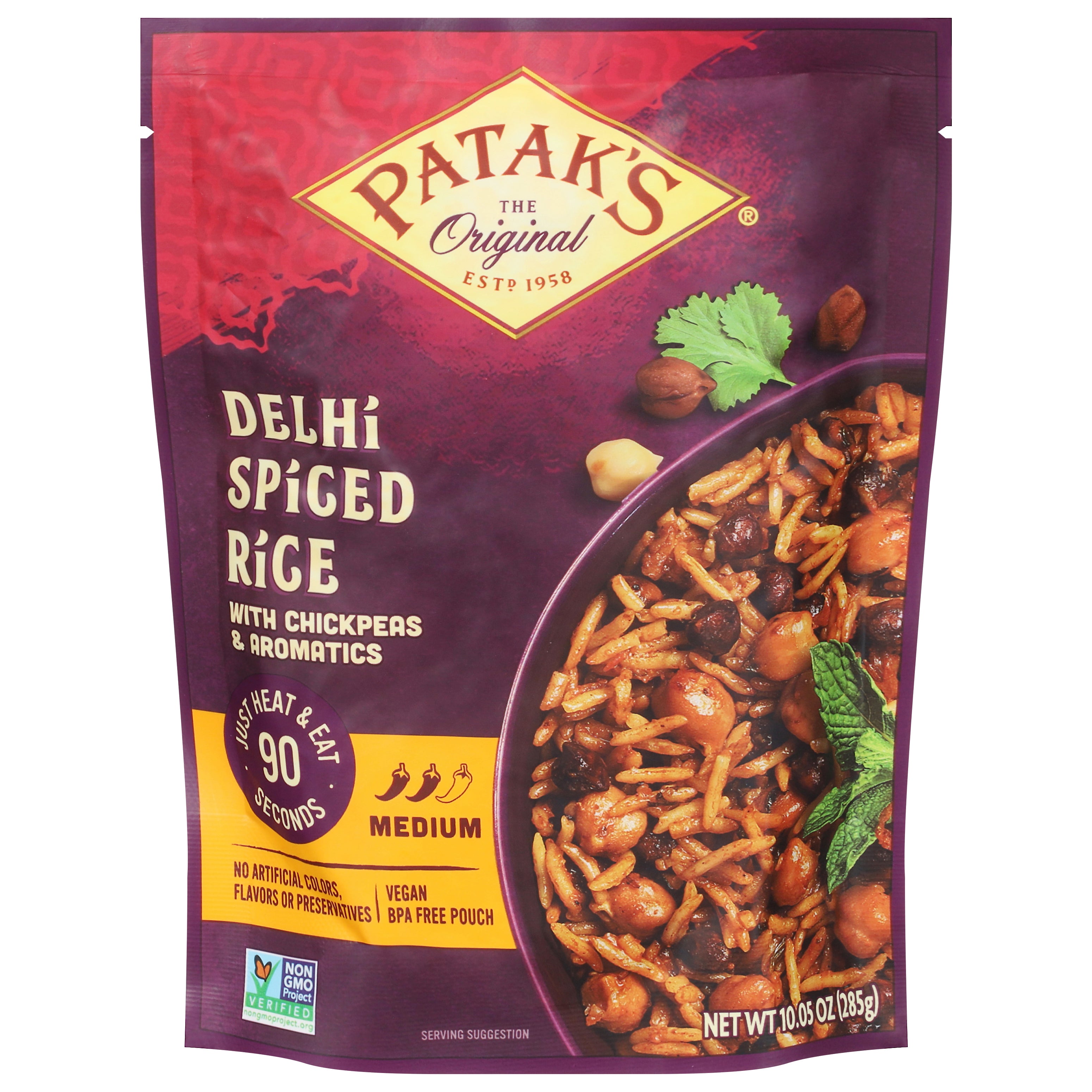 Patak's Medium Delhi Spiced Rice with Chickpeas & Aromatics 10.05 oz - Case of 6