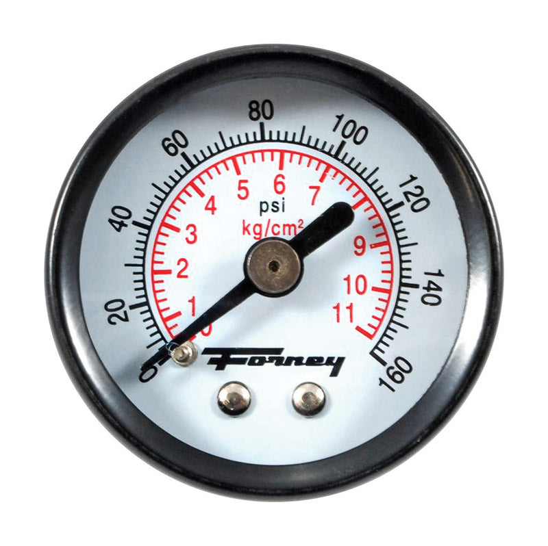 FORNEY - Forney Plastic Rear Mount Air Pressure Gauge 1/8 in. NPT 160 psi 1 pc