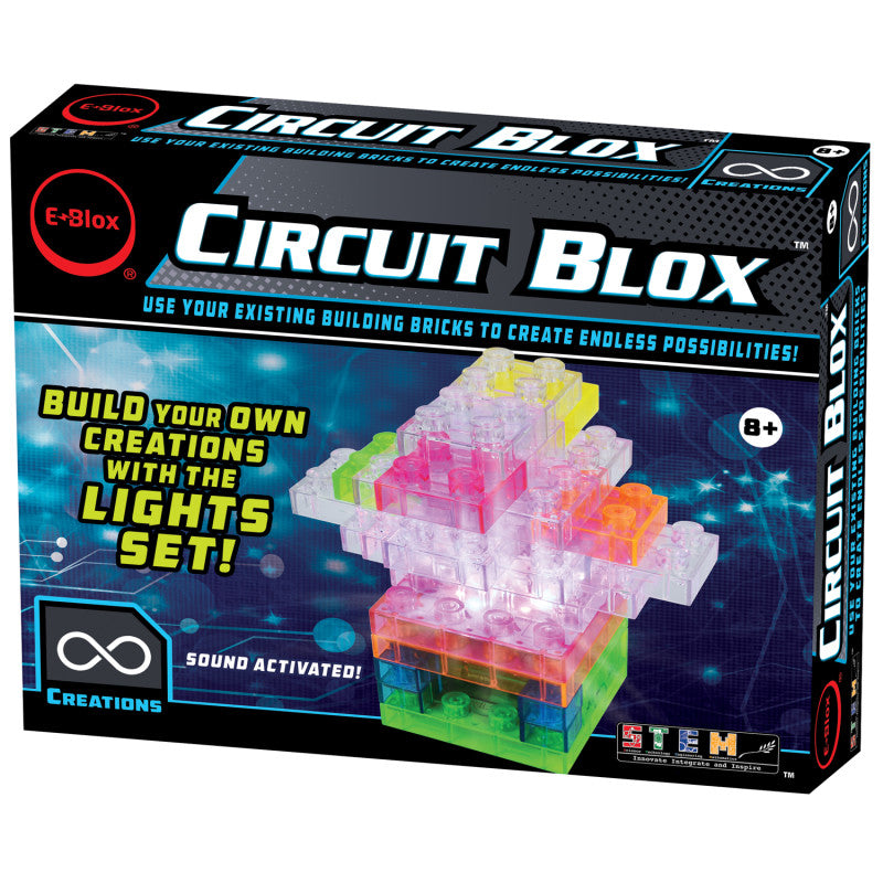 E-BLOX - Circuit Blox Lights Starter, Circuit Board Building Blocks, 32 Pieces