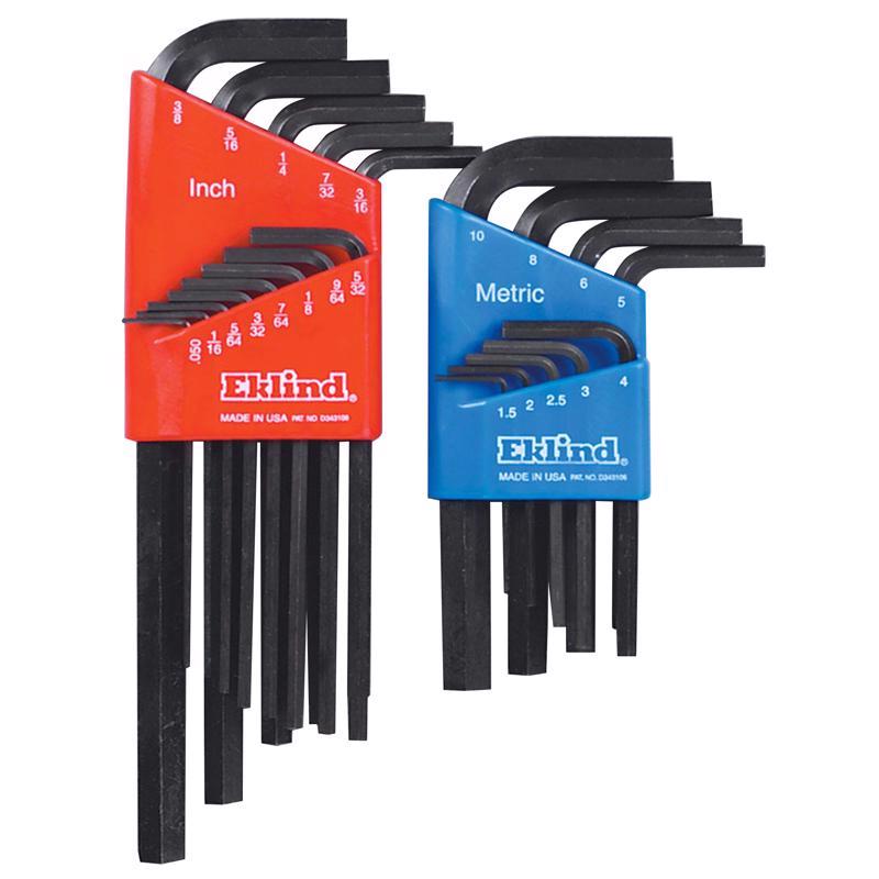 EKLIND - Eklind Hex-L Metric and SAE Long and Short Arm Hex L-Key Set 22 pc