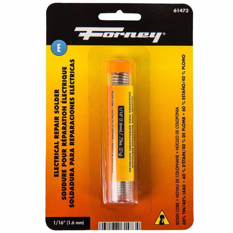 FORNEY - Forney 0.75 oz Rosin Core Solder Wire 0.06 in. D Tin/Lead 60/40 1 pc
