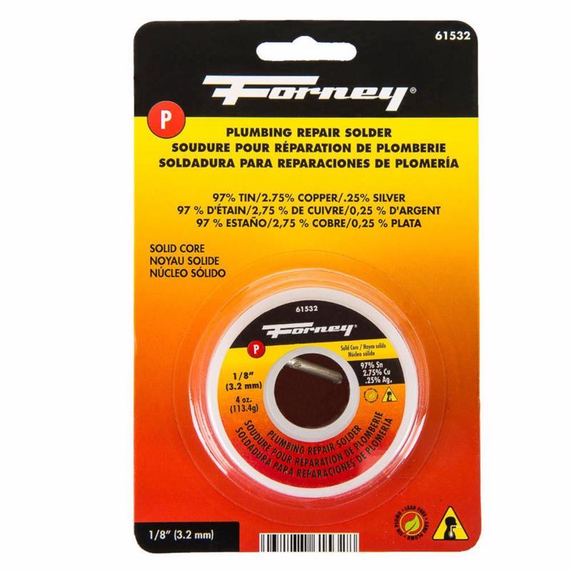 FORNEY - Forney 4 oz Lead-Free Plumbing Solder 0.13 in. D Tin/Copper/Silver 97/2.75/0.25 1 pc
