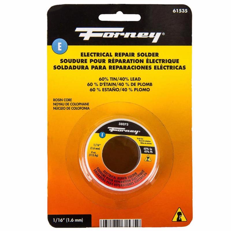 FORNEY - Forney 4 oz Rosin Core Solder Wire 0.06 in. D Tin/Lead 60/40 1 pc