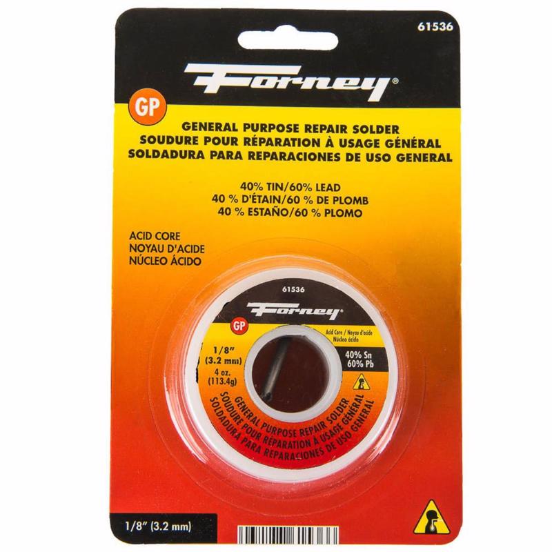 FORNEY - Forney 4 oz Acid Core Wire Solder 0.13 in. D Tin/Lead 40/60 1 pc