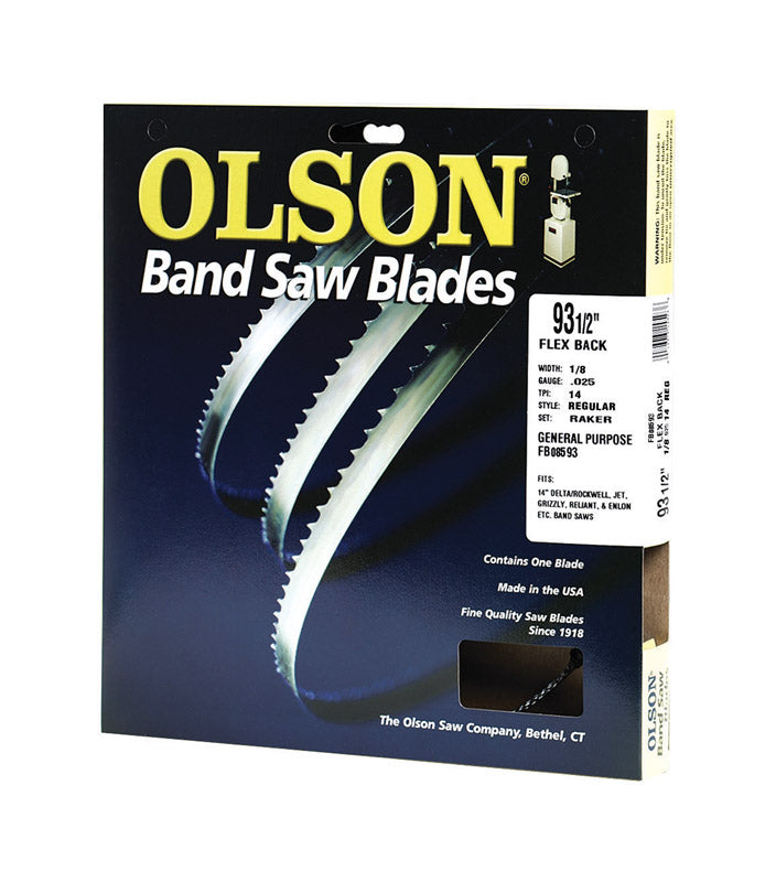 OLSON - Olson 93.5 in. L X 0.1 in. W Carbon Steel Band Saw Blade 14 TPI Regular teeth 1 pk